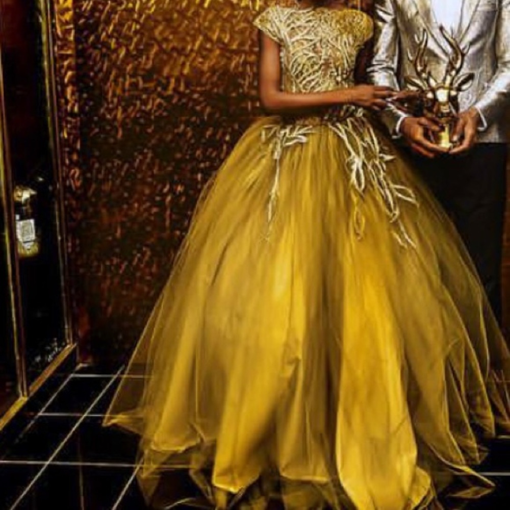 Gold Evening Gown / Wedding Dress